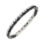 Two-Tone Steel and Black PVD Link Bracelet