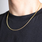 18K Gold Plated Round Snake Chain Necklace