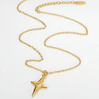 18K Gold Plated Hollow Star Pendant Necklace