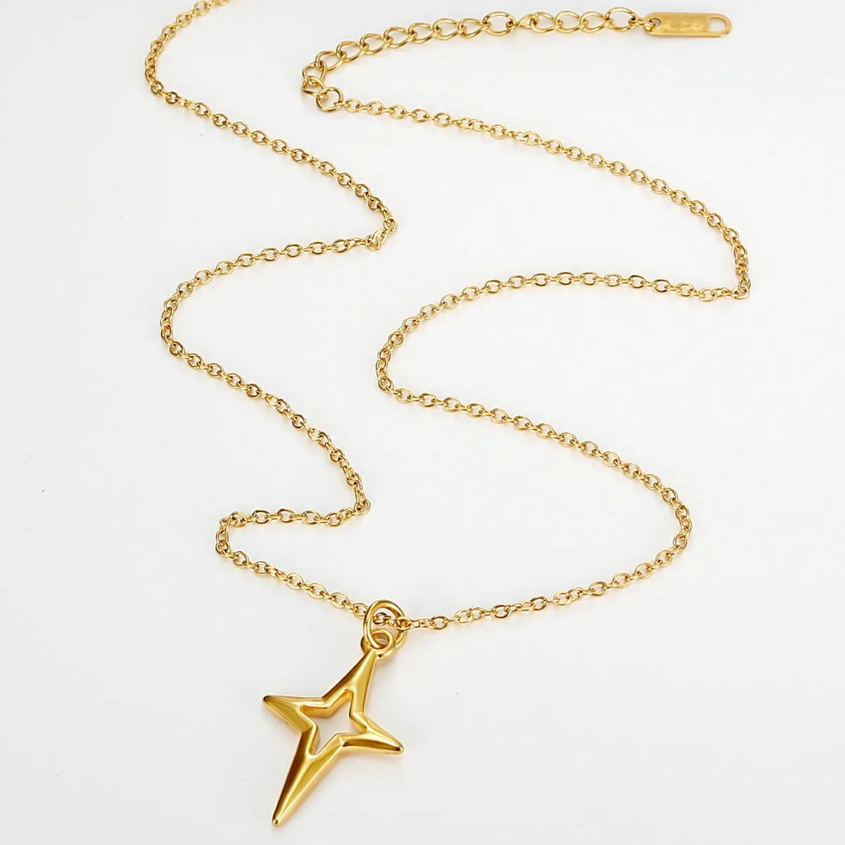18K Gold Plated Hollow Star Pendant Necklace