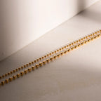 18K Gold Plated Polished Bead Chain Necklace