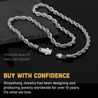 6mm Gold Rope Necklace with Zircon Clasp