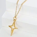 18K Gold Plated Hollow Star Pendant Necklace