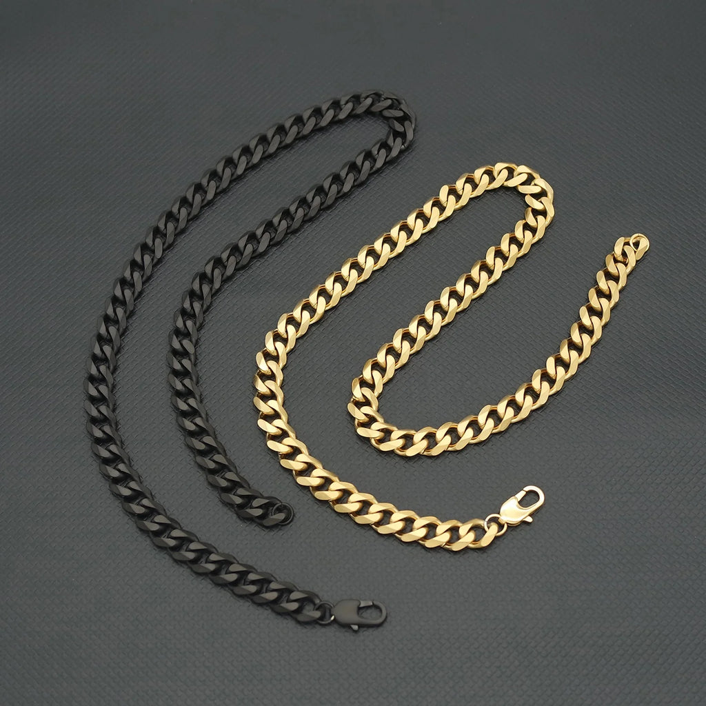11.5mm Gold Cuban Link Choker Necklace