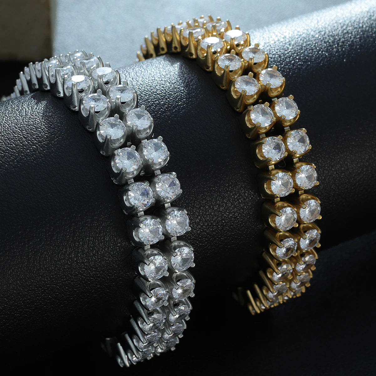 18K Gold PVD Double Row Tennis Bracelet