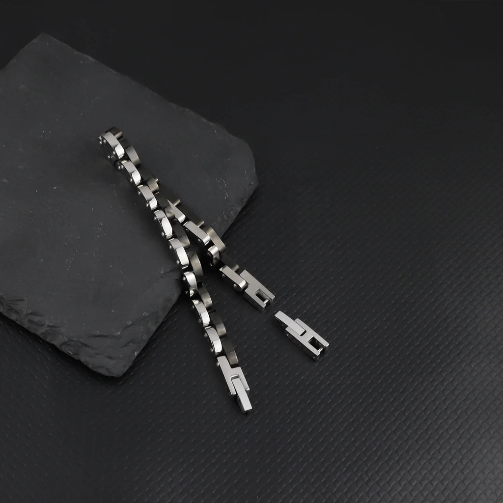 Two-Tone Steel and Black PVD Link Bracelet