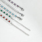 Steel Heart Zircon Tennis Necklace