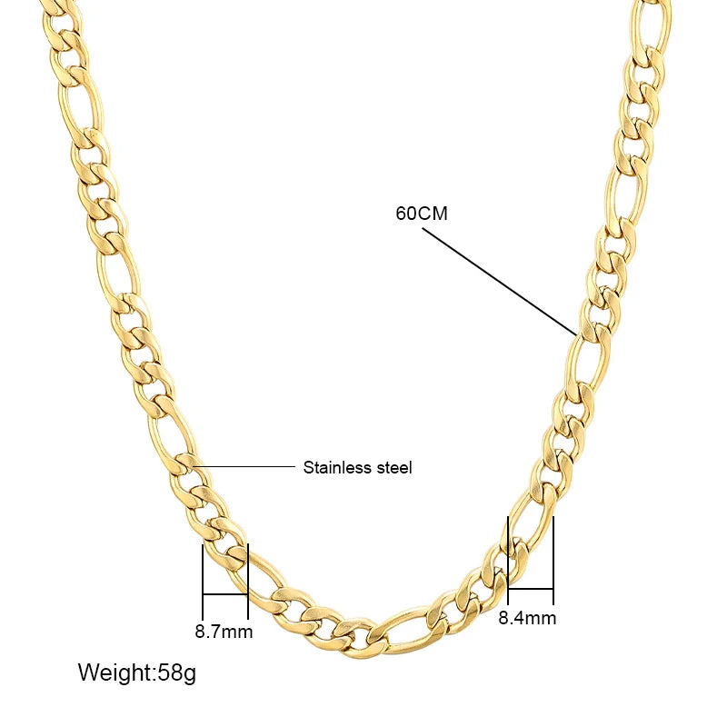 18K Gold Plated Figaro Chain Necklace