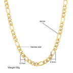 18K Gold Plated Figaro Chain Necklace