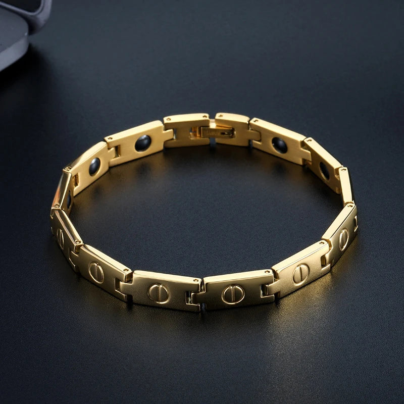 Titanium Link Bracelet with Hematite