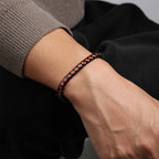 Black Steel and Red Zircon Tennis Bracelet