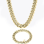 11mm Cuban Link Necklace and Bracelet Set