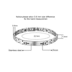 Steel Link Bracelet with Black Zircon