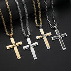 Emperor Chain Cross Necklace with Zirconia