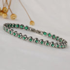 Silver with Green Zircon