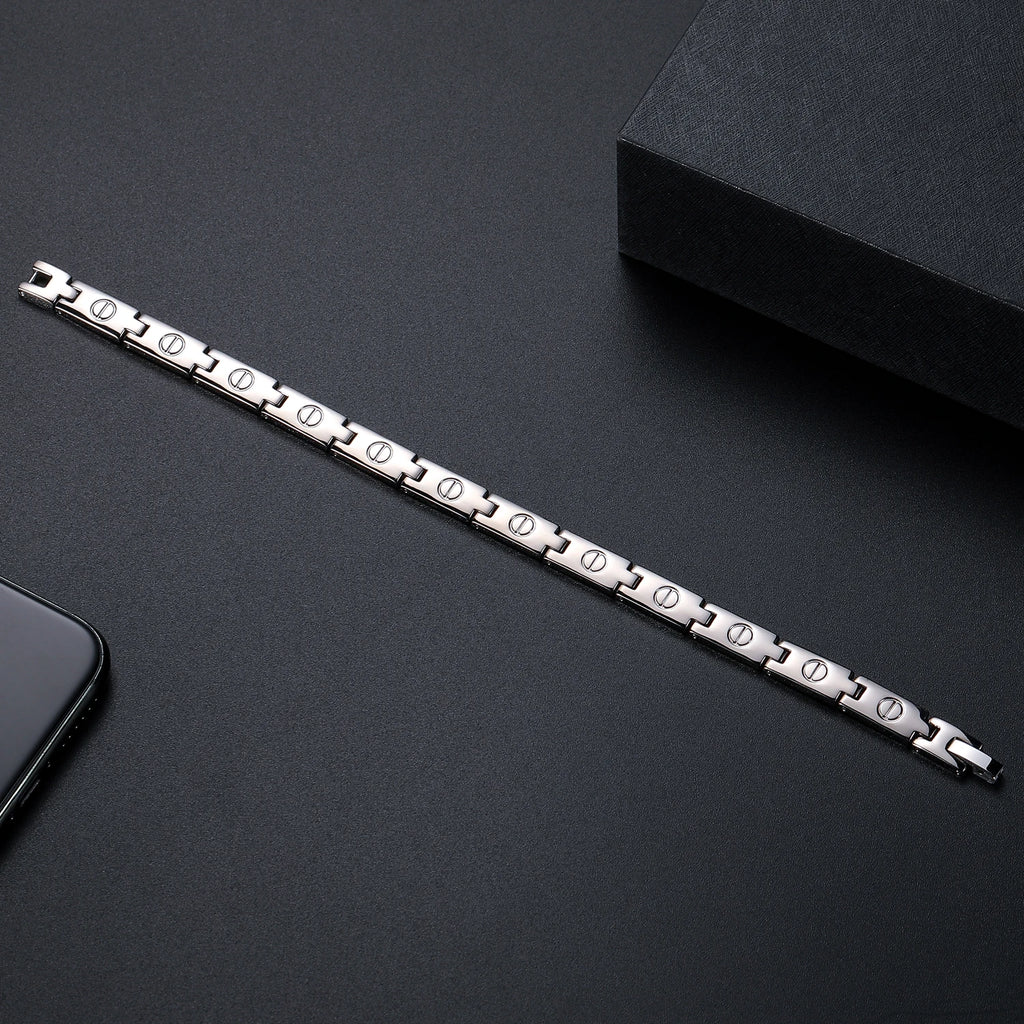 Titanium Link Bracelet with Hematite