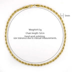 Steel Rope Chain Necklace in Four Widths
