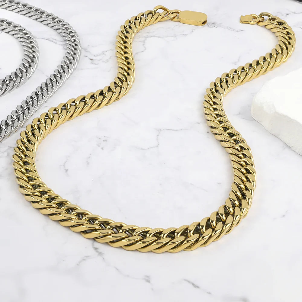 Four Sided Grind Cuban Chain Necklace 12mm
