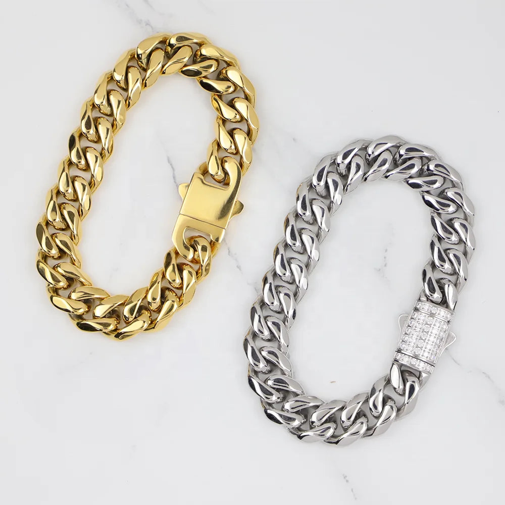 Polished 13mm Cuban Link Bracelet