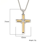 Emperor Chain Cross Necklace with Zirconia