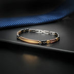 Steel and Ceramic Link Bracelet for Men