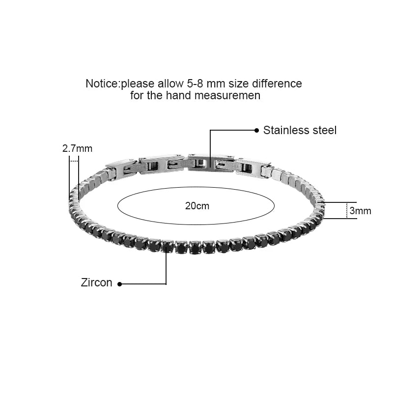 Adjustable Bezel Set Zircon Tennis Bracelet