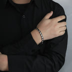 Two-Tone Steel and Black PVD Link Bracelet