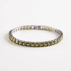 Steel Square Cut Zircon Tennis Bracelet
