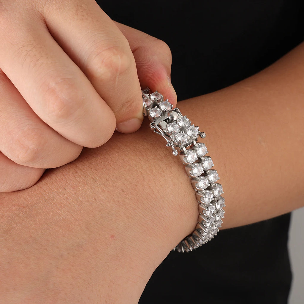 18K Gold PVD Double Row Tennis Bracelet