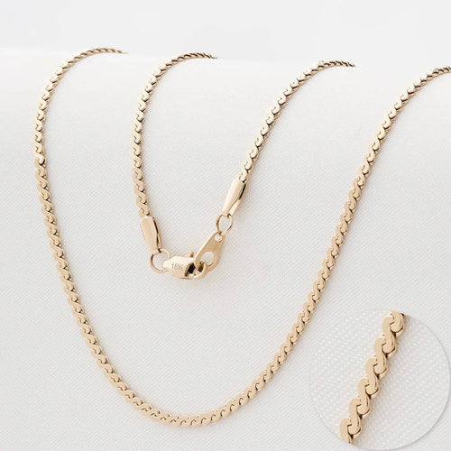 18K Gold Plated Spiral Chain Necklace in Stainless Steel