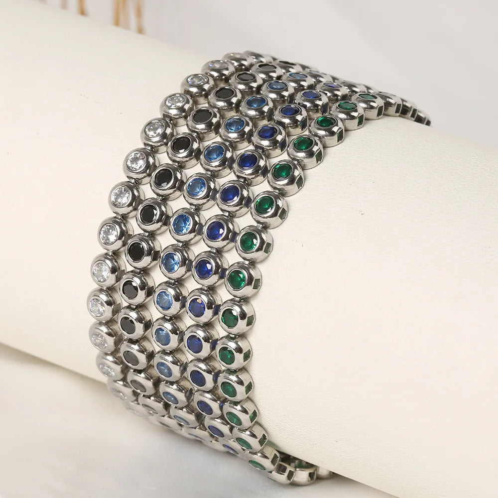 Gold Bezel Set Tennis Bracelet for Men