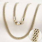 5mm Woven Mesh Necklace in Gold or Steel