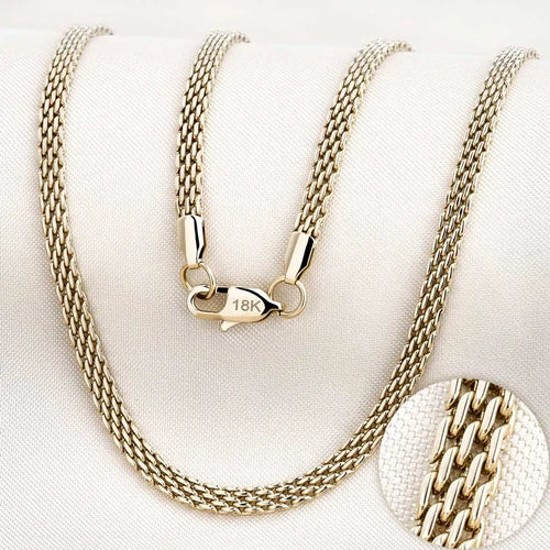 5mm Woven Mesh Necklace in Gold or Steel