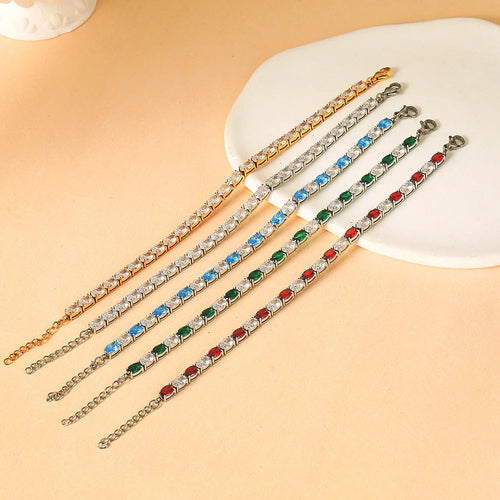 18K Gold Plated Oval Zircon Tennis Bracelet