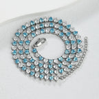 Steel Heart Zircon Tennis Necklace