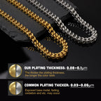 18K Gold Plated Franco Chain Necklace with Zircon Clasp
