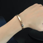 Steel and Ceramic Link Bracelet for Men