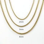 18K Gold Plated Round Box Chain Necklace