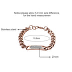 Steel ID Bracelet with Channel-Set Zircon