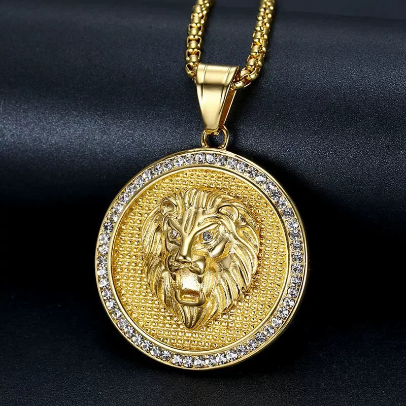 Gold Lion Pendant Tennis Necklace | Marco Maveri