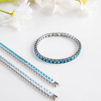 Steel Square Cut Zircon Tennis Bracelet