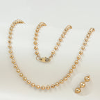 18K Gold Plated Polished Bead Chain Necklace
