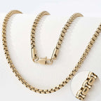 18K Gold Plated Round Box Chain Necklace