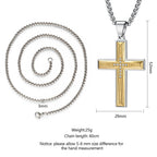 Zircon Channel Cross Pendant Necklace