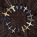Minimalist Two-Tone Cross Pendant Necklace