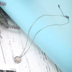 Steel Ship Wheel Compass Necklace with Zircon