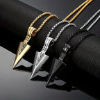 Steel Arrowhead Pendant Necklace