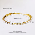 18K Gold Plated Oval Zircon Tennis Bracelet