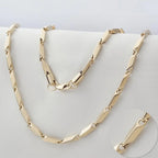 18K Gold Plated Spiral Link Chain Necklace