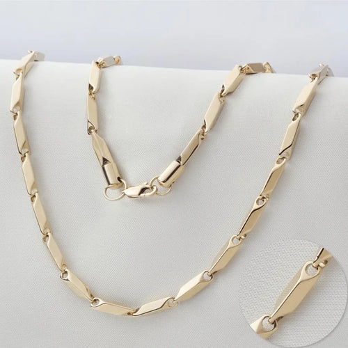18K Gold Plated Spiral Link Chain Necklace
